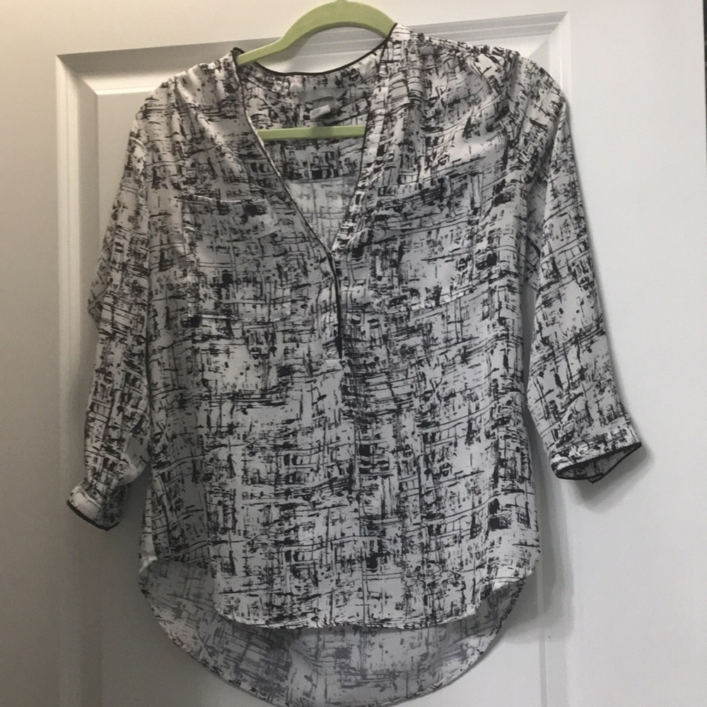 Black and white blouse